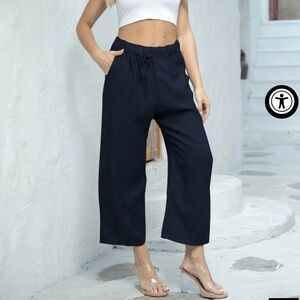 NWT Orange - Anita's Relaxed Linen Pant L/XL Navy